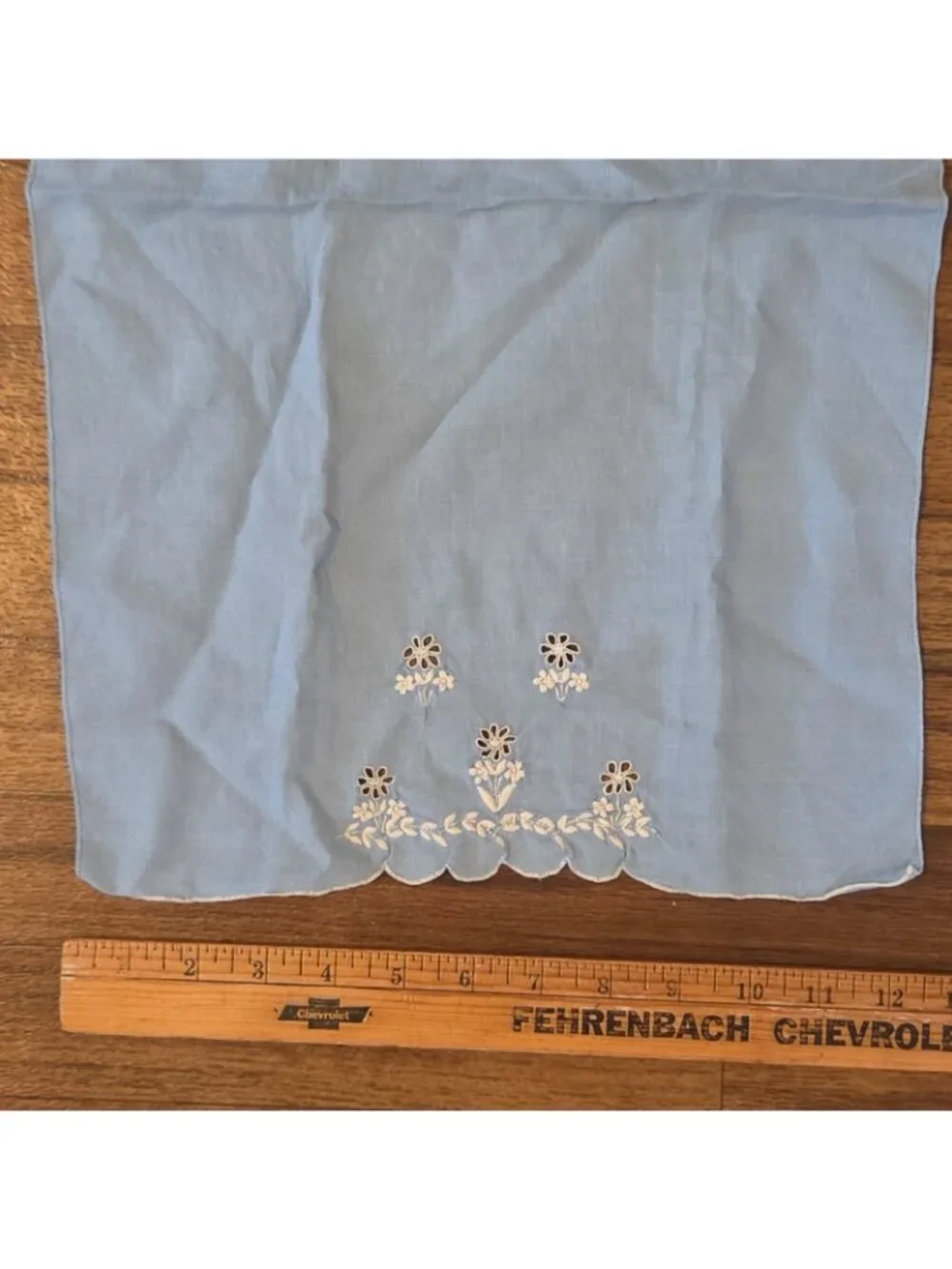 4 Vintage Blue and White Embroidered Hand or Tea Towels AS IS Crafting